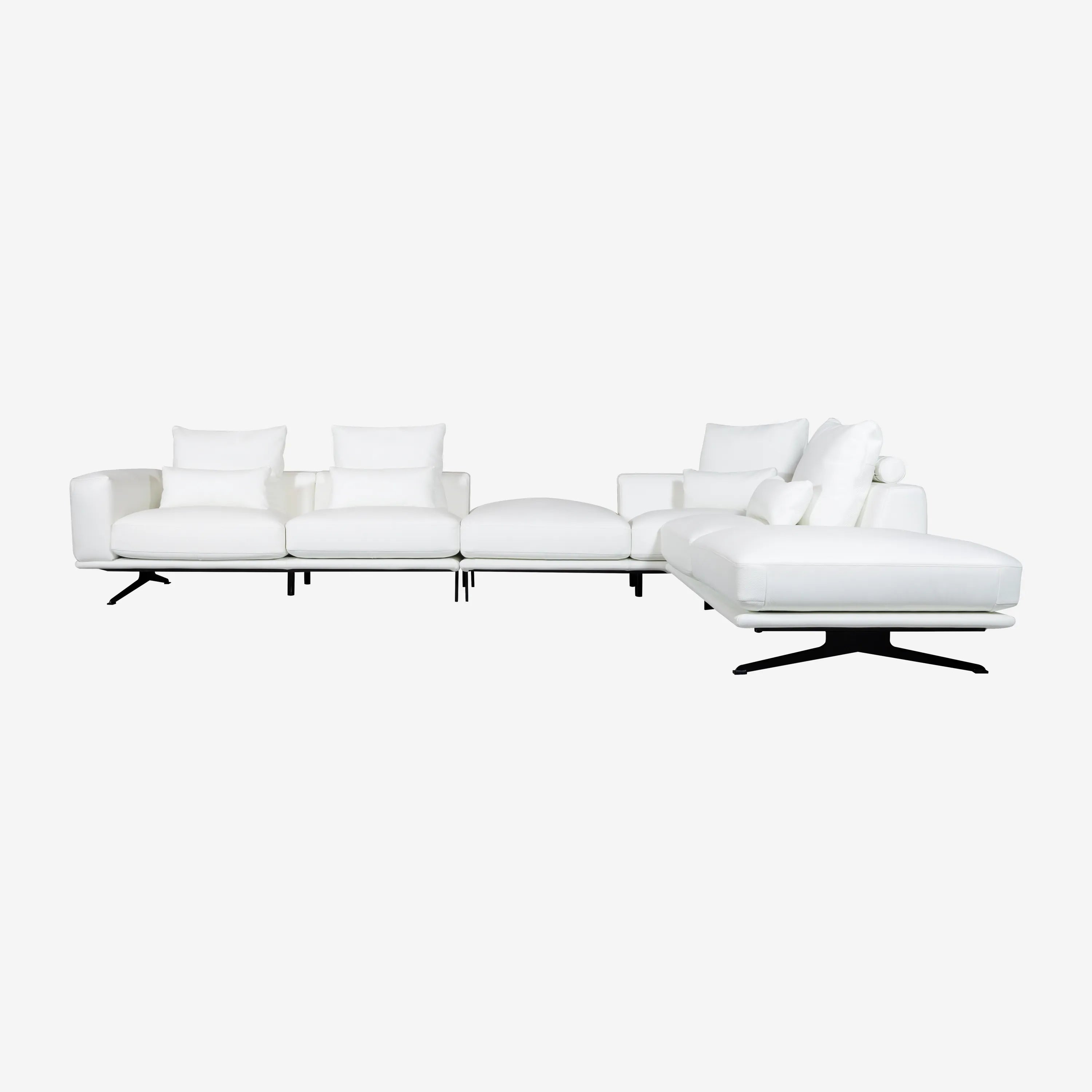 Luciano Lounge Leather Sofa White Right